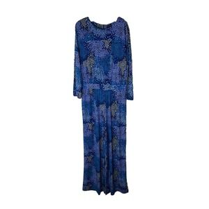 The Limited Jumpsuit Sz L Blue Back Zip One-Piece Goth Long sleeve peasant